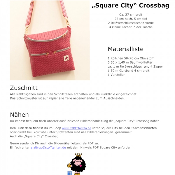 "Square City" Crossbag Schnittmuster